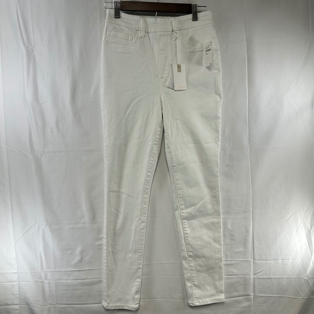 Good American Pull On Skinny Jeans Women L White High Rise Stretch GPOSK478PT